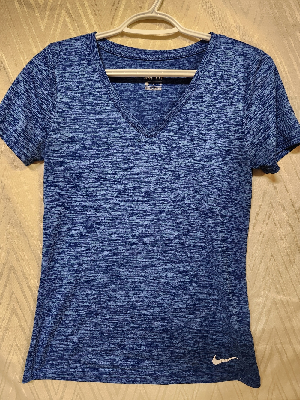 Nike Women's Heathered Royal Blue V-Neck Short Sleeve Tee